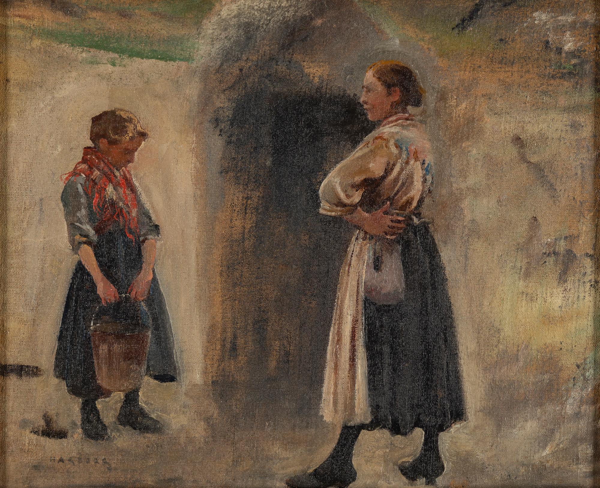 AUGUST HAGBORG, oil on canvas, stamped signature.