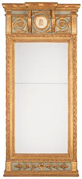 632. A Gustavian late 18th Century mirror by E. Wahlberg.