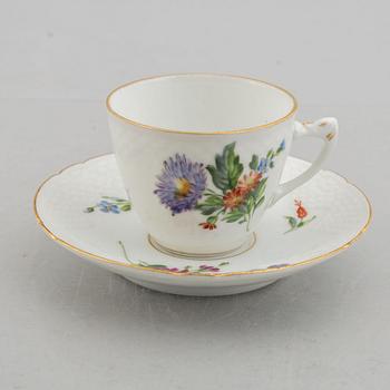 Kaffe/teservis, 23 delar, porslin, "Sachsisk blomst", Bing & Grøndahl, Danmark.