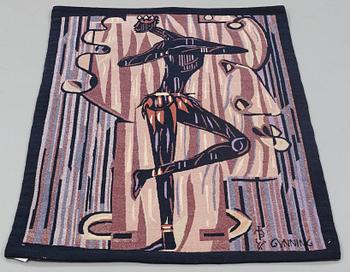 Lars Gynning, A TAPESTRY, flat weave, ca 123,5 x 84 cm,  signerad MTP fino GYNNING.