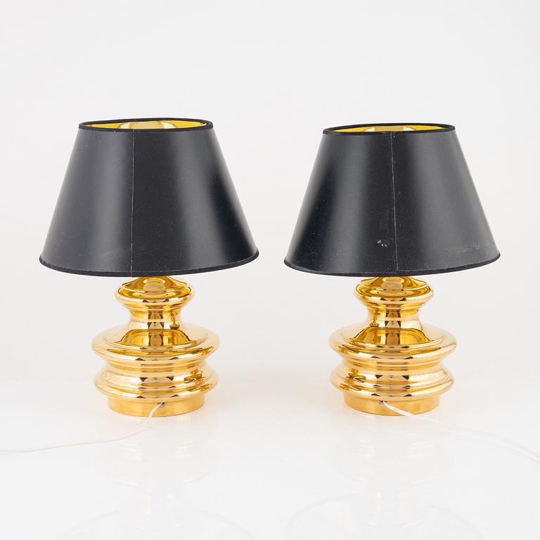 A pair of ceramic table lamp, Italy, second half of the 20th century.