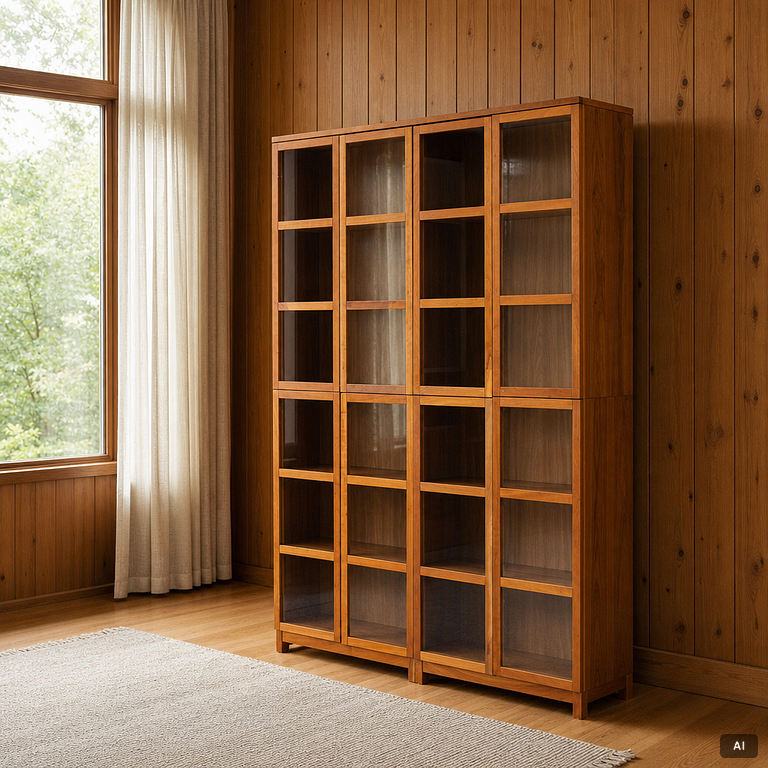 A four section book case, 21st century.