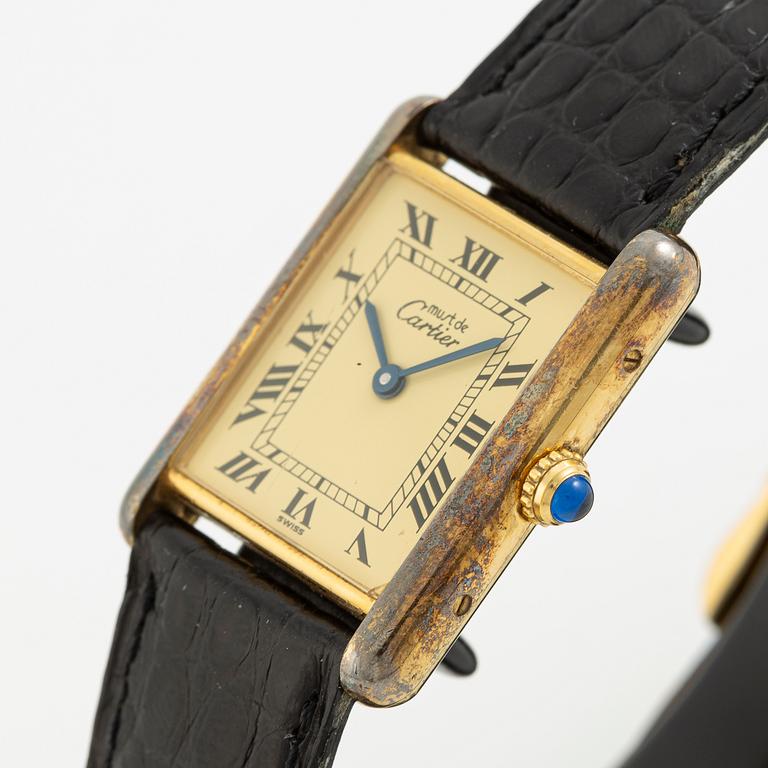 must de CARTIER, Tank, armbandsur, 23,5 x 23,5 (31) mm.