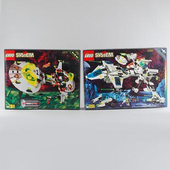 LEGO, "Interstellar starfighter" 6979 and "Explorien starship" 6982, Denmark, 1990s.