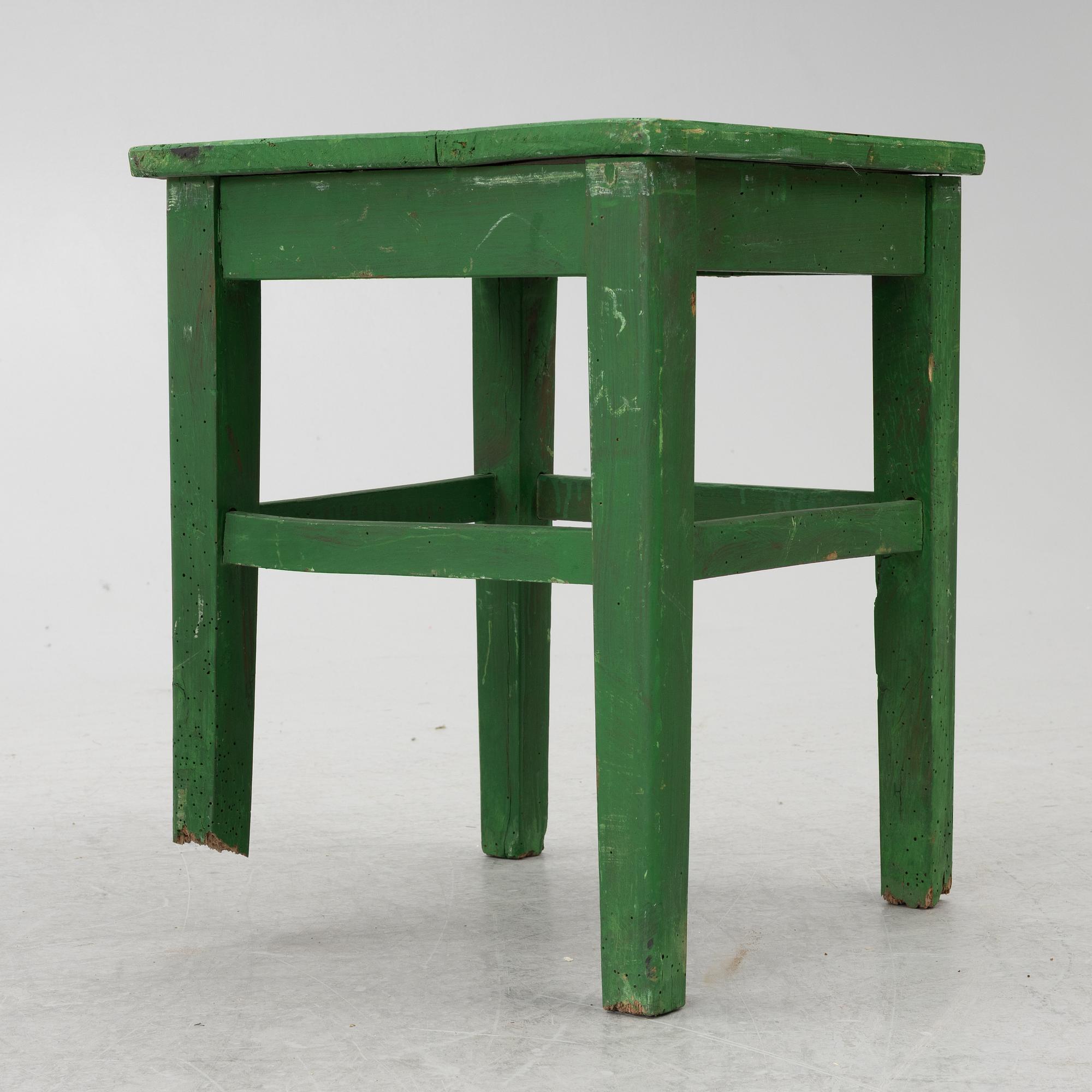 A table with stools, 20th/21st century.