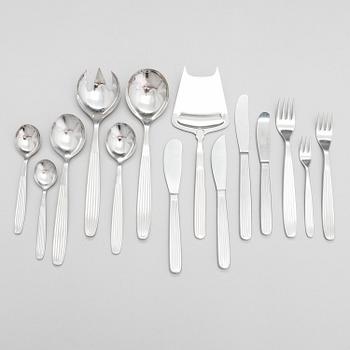 KAJ FRANCK, a set of 46 stainless steel "Scandia" cutlery service for Hackman Sorsakoski, Finland. Design year 1952.