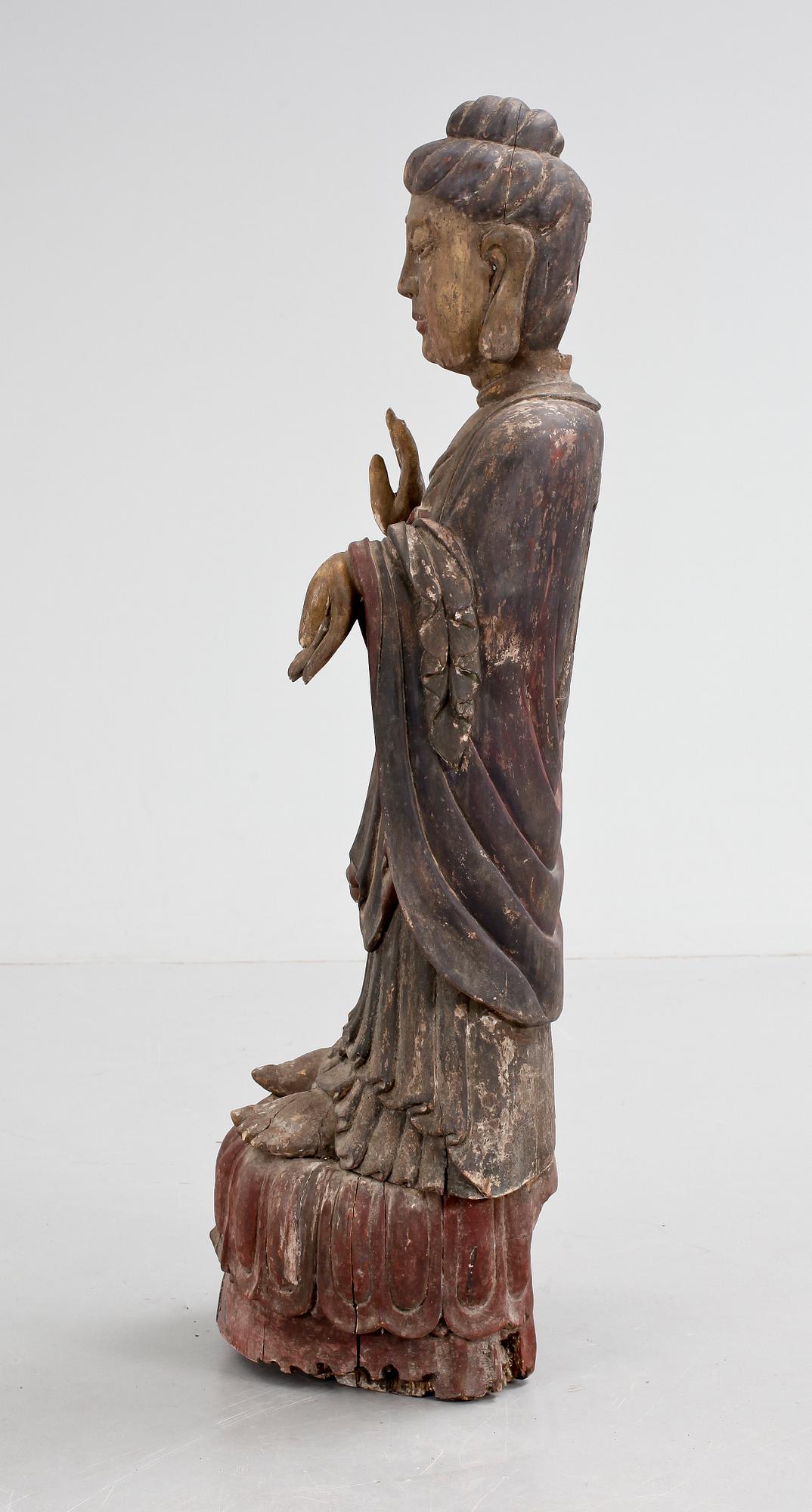 BUDDHA, trä, 1800-tal.