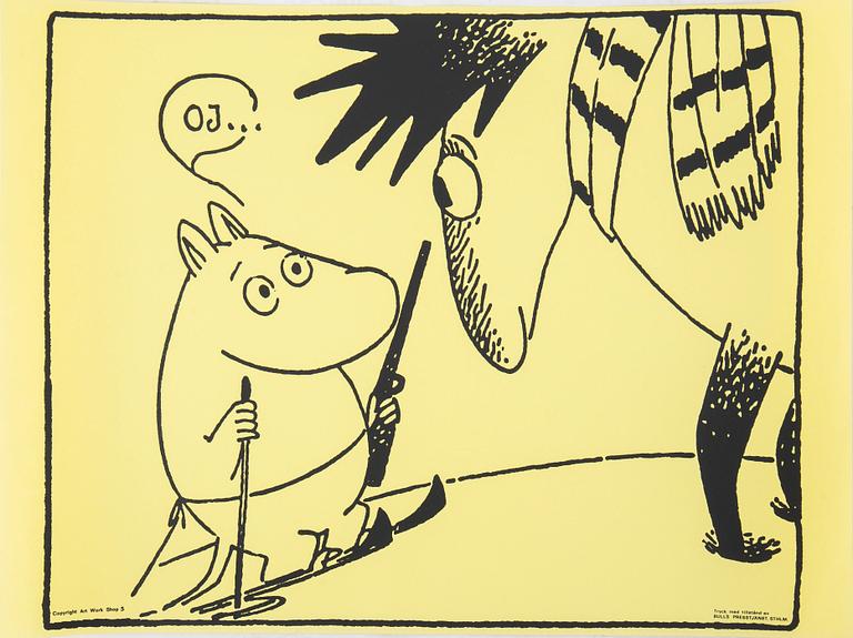 Tove Jansson, affischer, 6 st, Bull's Presstjänst, Art Work Shop, 1960-tal.
