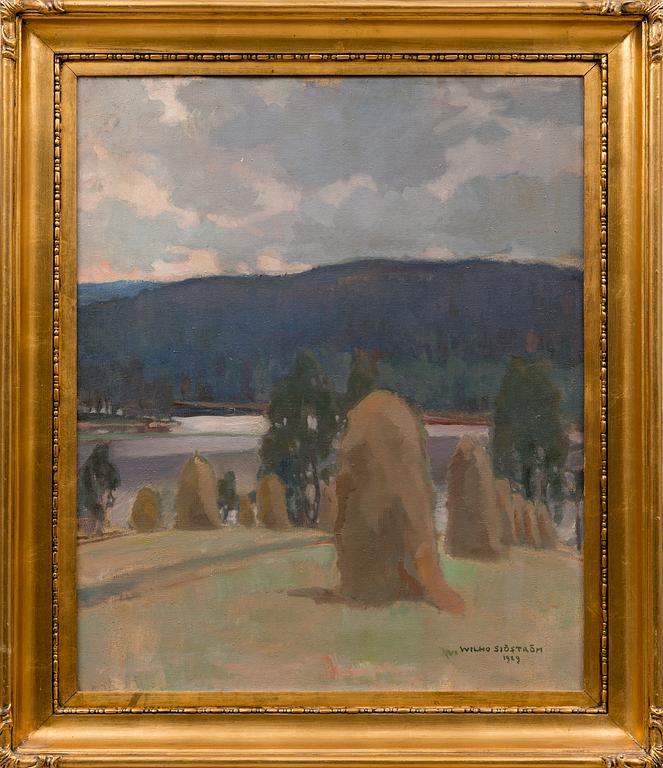 WILHO SJÖSTRÖM, LANDSCAPES WITH HAY STACKS.