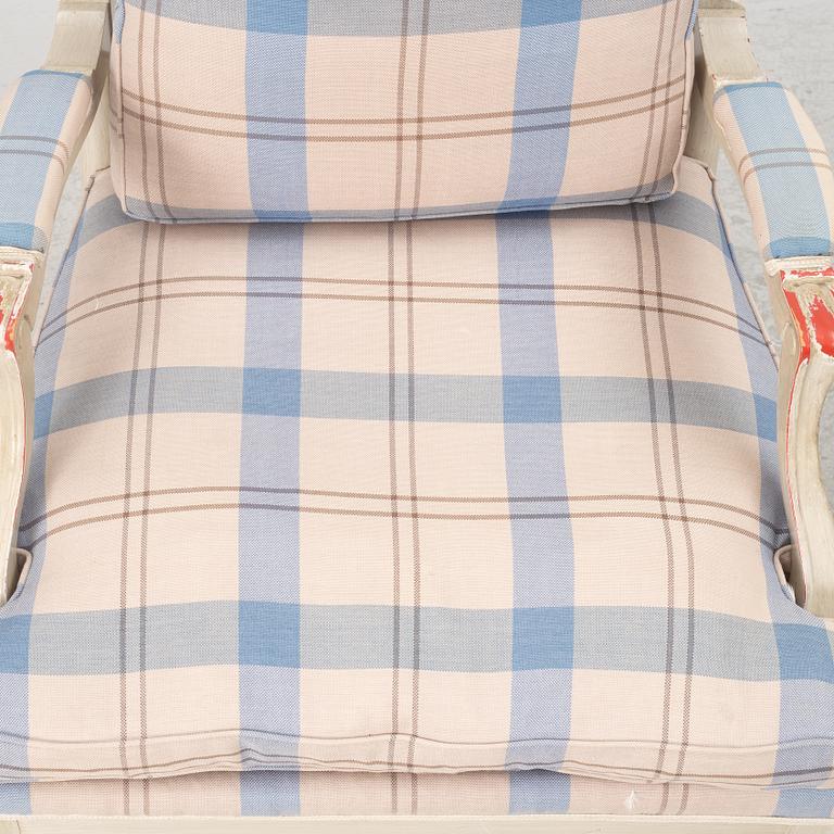 A pair of Gustavians style armchairs, 20th century.