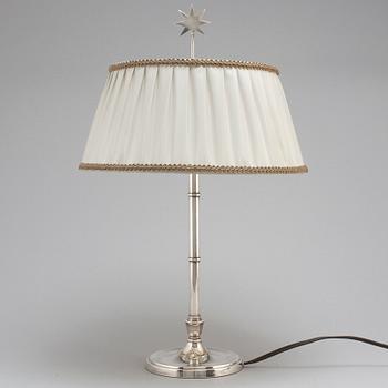 A CG Hallberg silver plated 1920/30's table lamp, possibly designed by Elis Bergh.