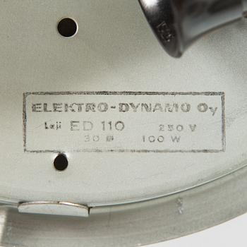 Kattovalaisimia, 3 kpl, malli ED 110 Elektro-Dynamo Oy 1900-luvun puoliväli.