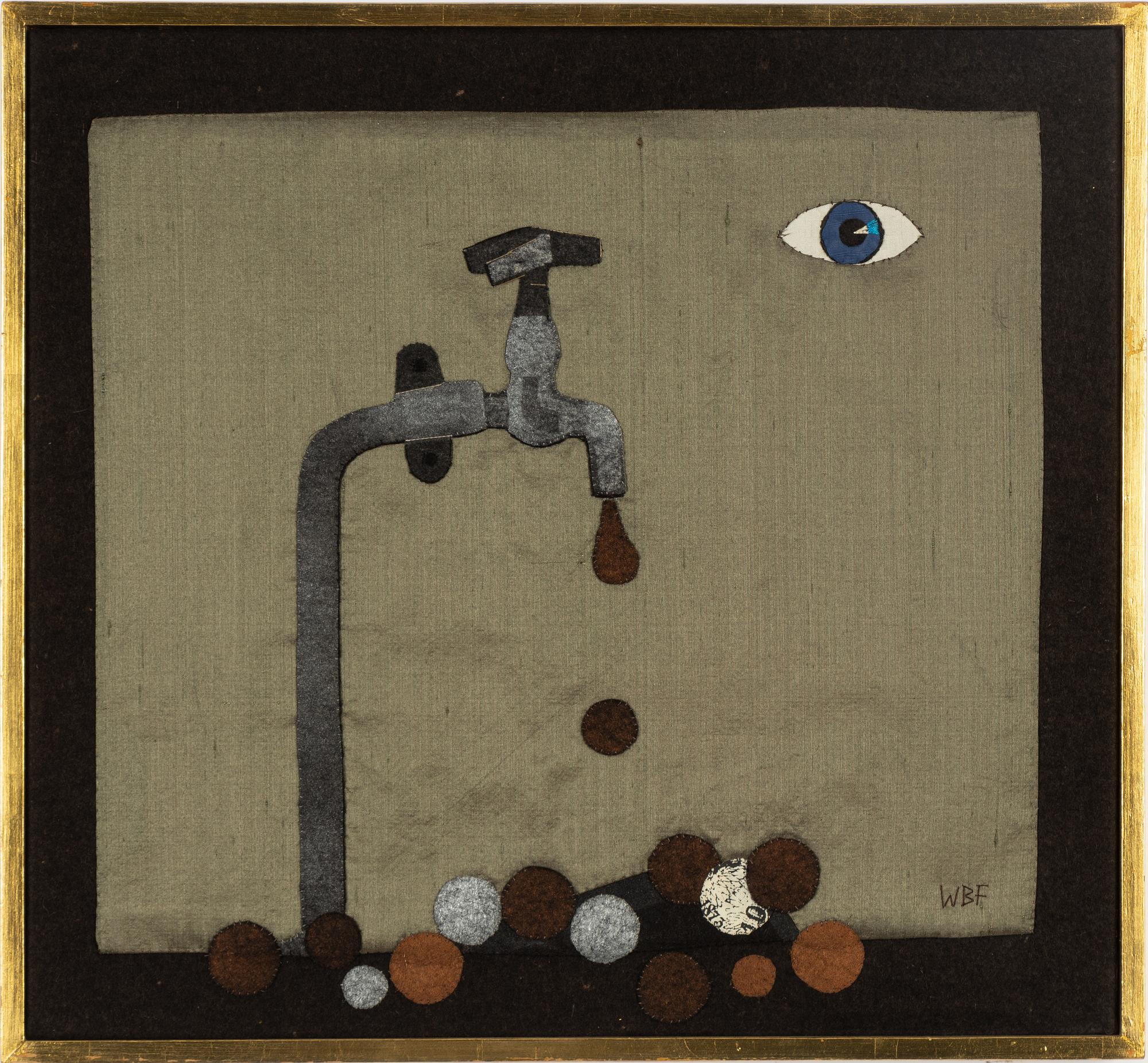 Wibeke Beck-Friis, collage in textile, signed WBF.