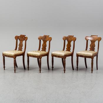 Four mahogany chairs, mid 19th Century.