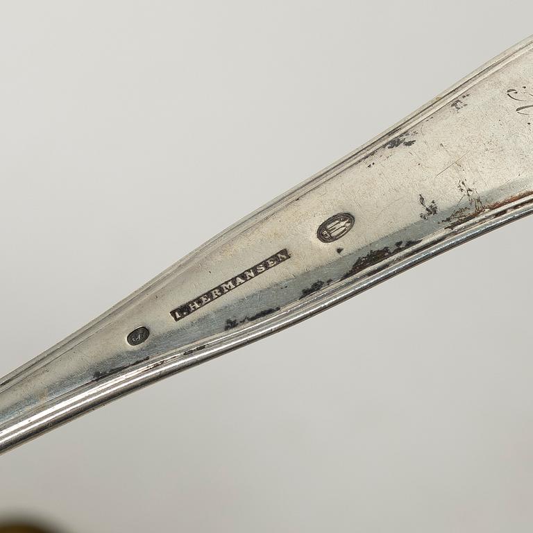 Cutlery, 13 pcs, silver, Denmark and Sweden, 19th century.