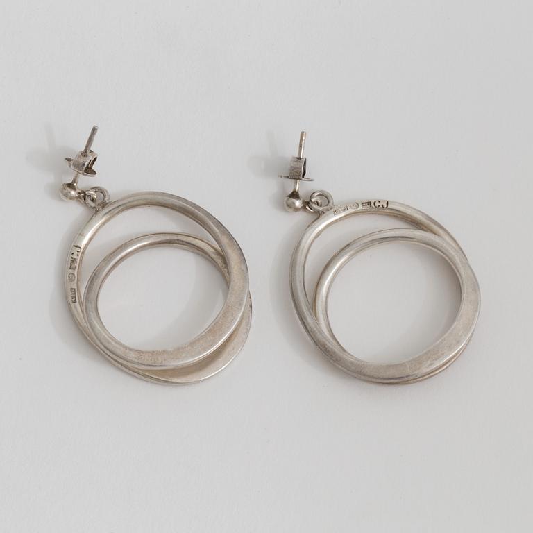 A pair of earrings by Cecilia Johansson, Göteborg, 1974.