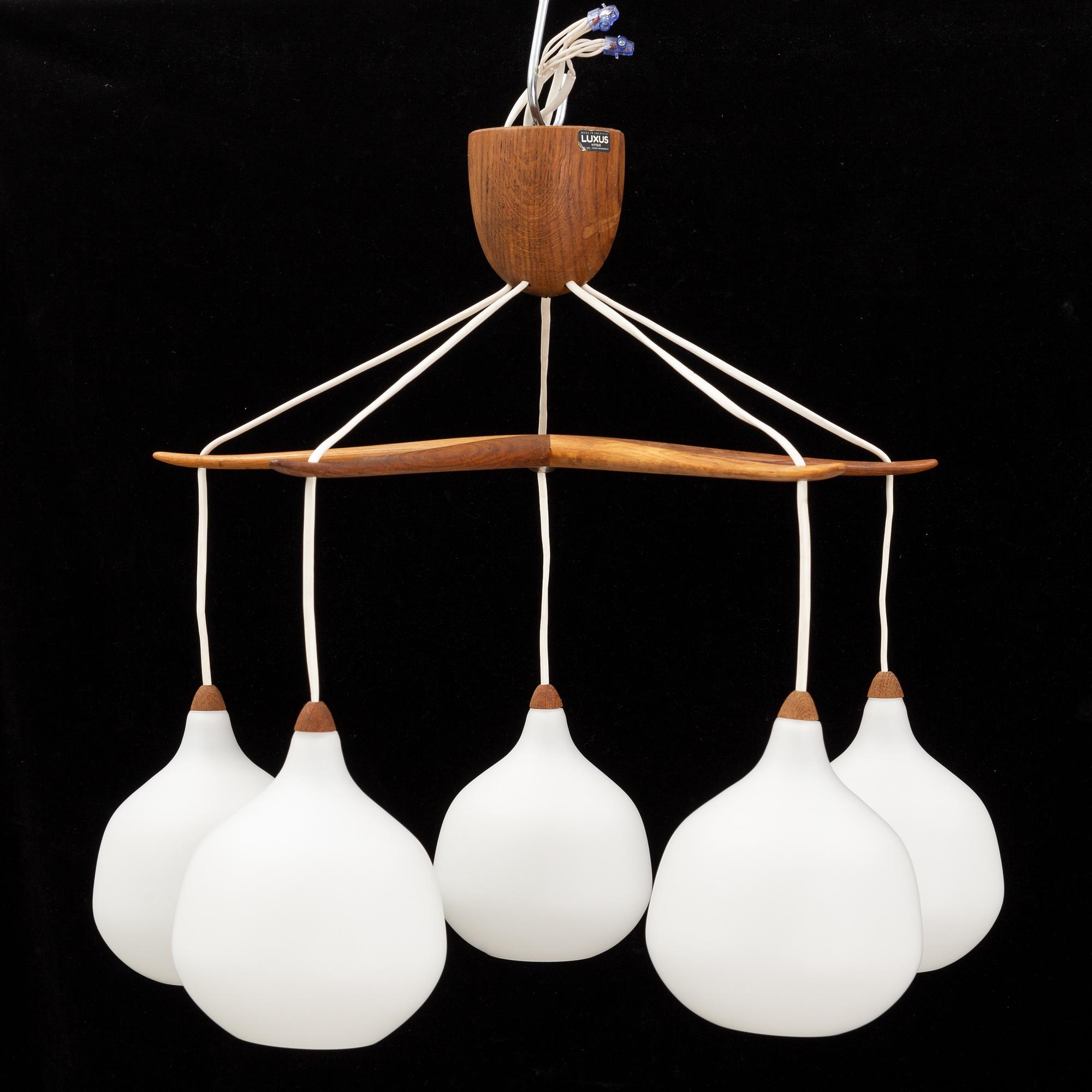 Uno & Östen Kristiansson, taklampa, Luxus, Vittsjö, 1950/60-tal.