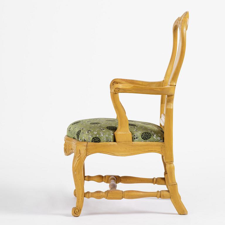 A Swedish rococo armchair attributed to P. Österman (master in Stockholm 1746-76).