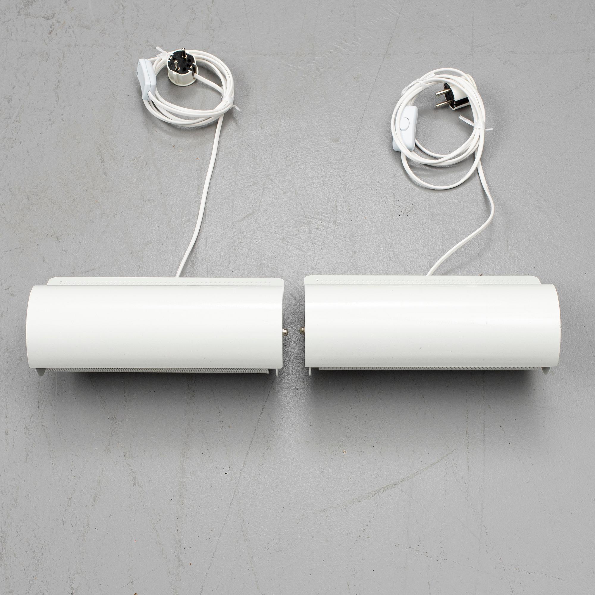 BÖRGE LINDAU & BO LINDEKRANTZ, a pair of 'Zero' wall lights, 1980's.