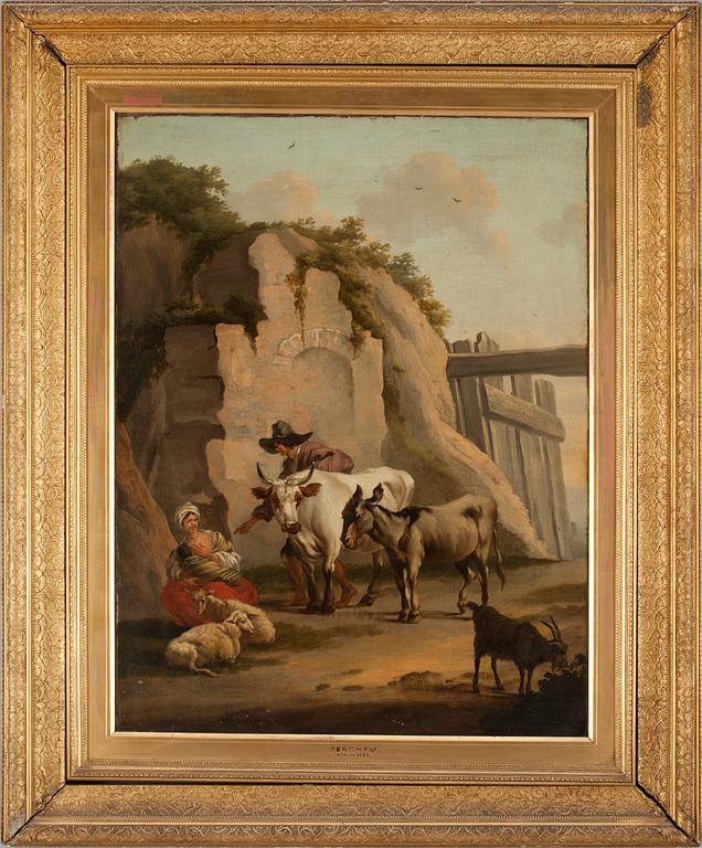 NICOLAES BERCHEM, hans efterföljd, olja på duk.
