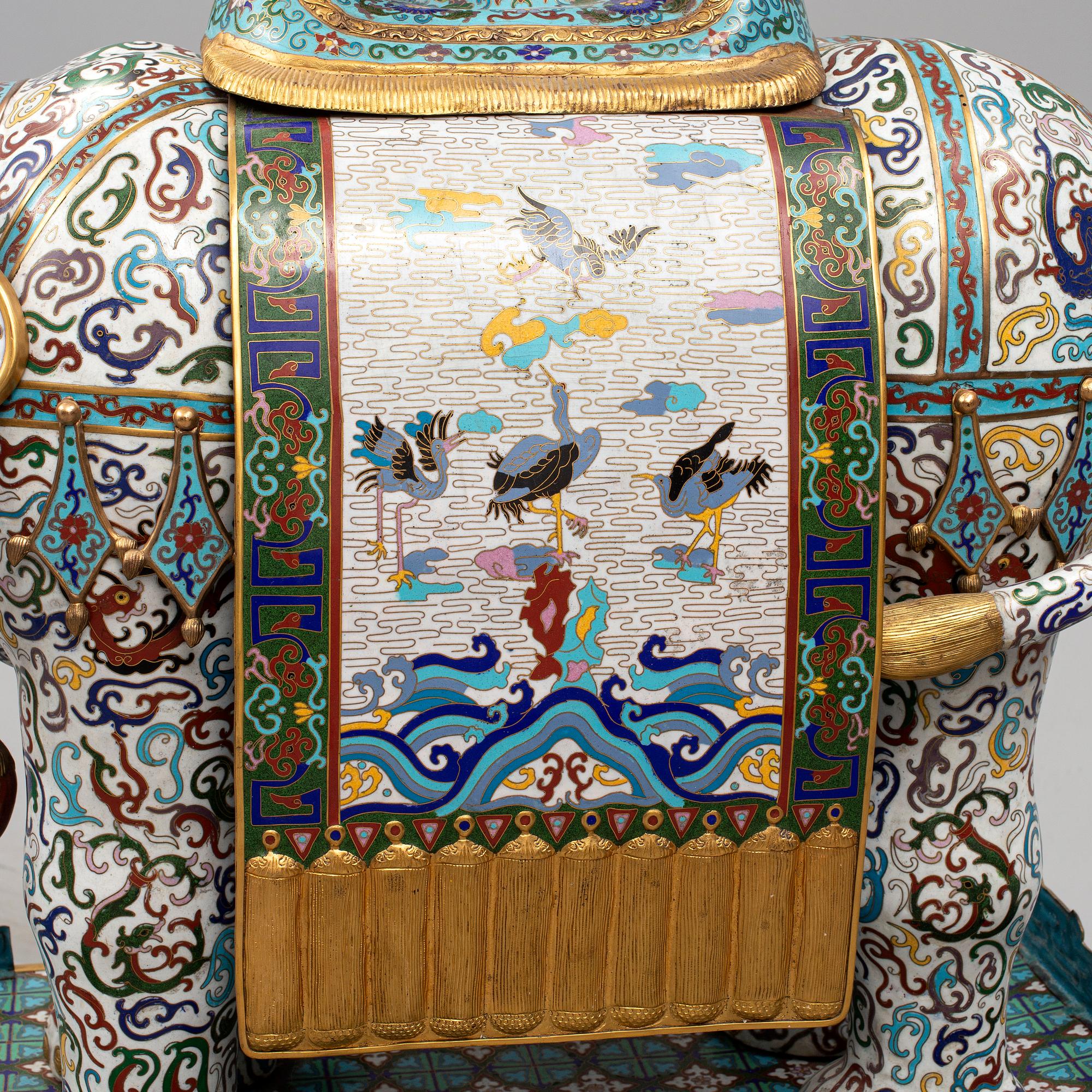 A large chinese cloisonné sculpture, 20th Century.