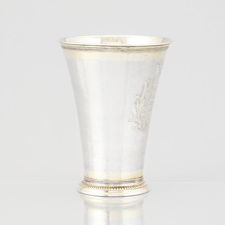 Jöns Silfverberg, bägare, silver, Ystad 1761.
