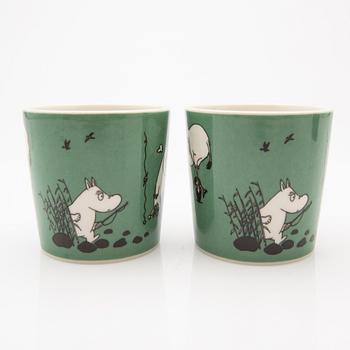 Moomin mugs, a pair, porcelain, Arabia, Finland 1991-96.
