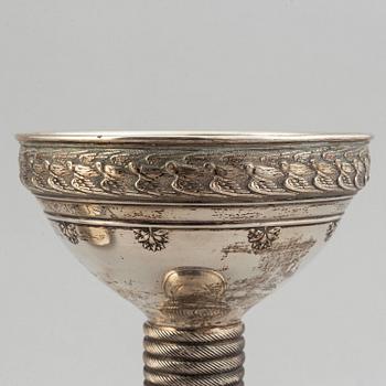 A parcel-gilt cup, maker's mark CG Hallberg, Stockholm, 1906.