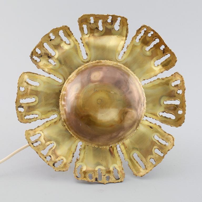 VÄGGLAMPA, mässing, Holm Sørensen & Co, Danmark, 1900-talets andra hälft.