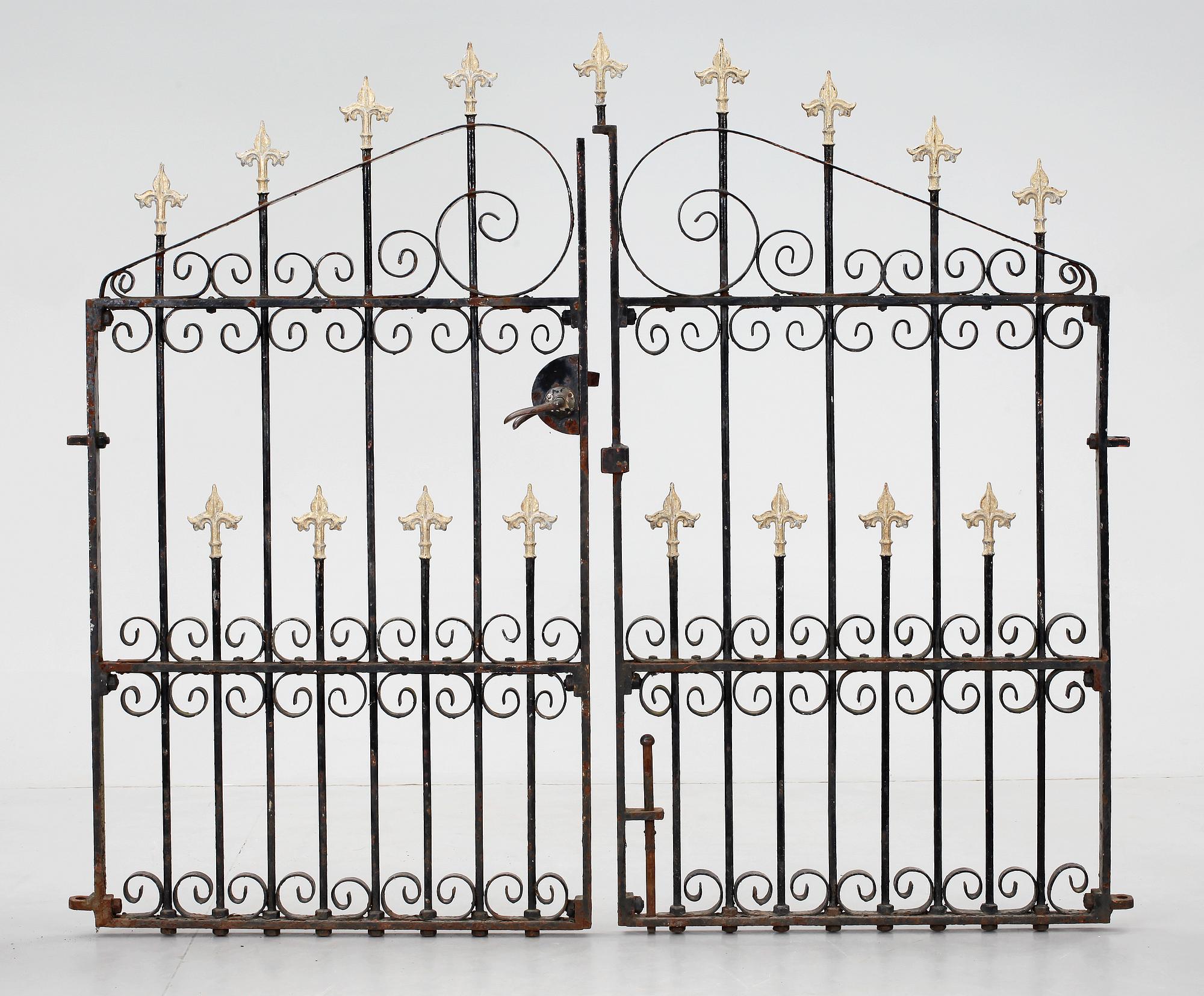 GRINDAR, ett par, smidesjärn, 1920/30-tal.