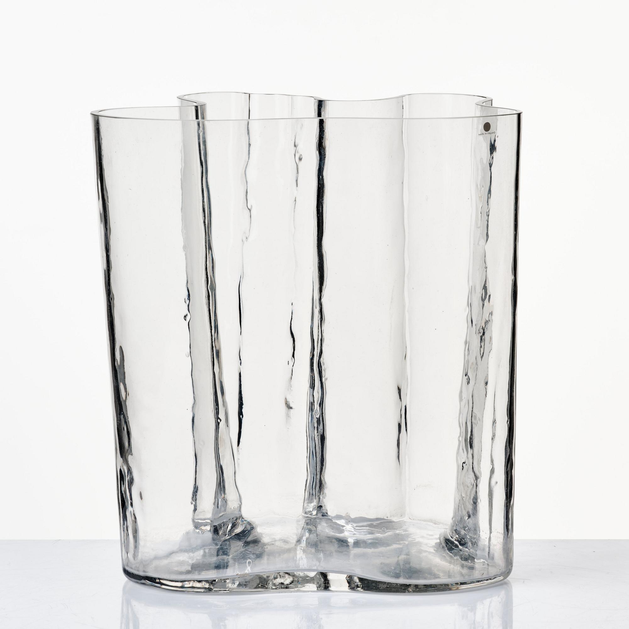 Alvar Aalto, a clear glass vase, Iittala, Finland probably 1960'-70's, model 3031.