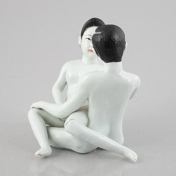 Two Chinese erotic porcelain figures, first part of the 20th century.