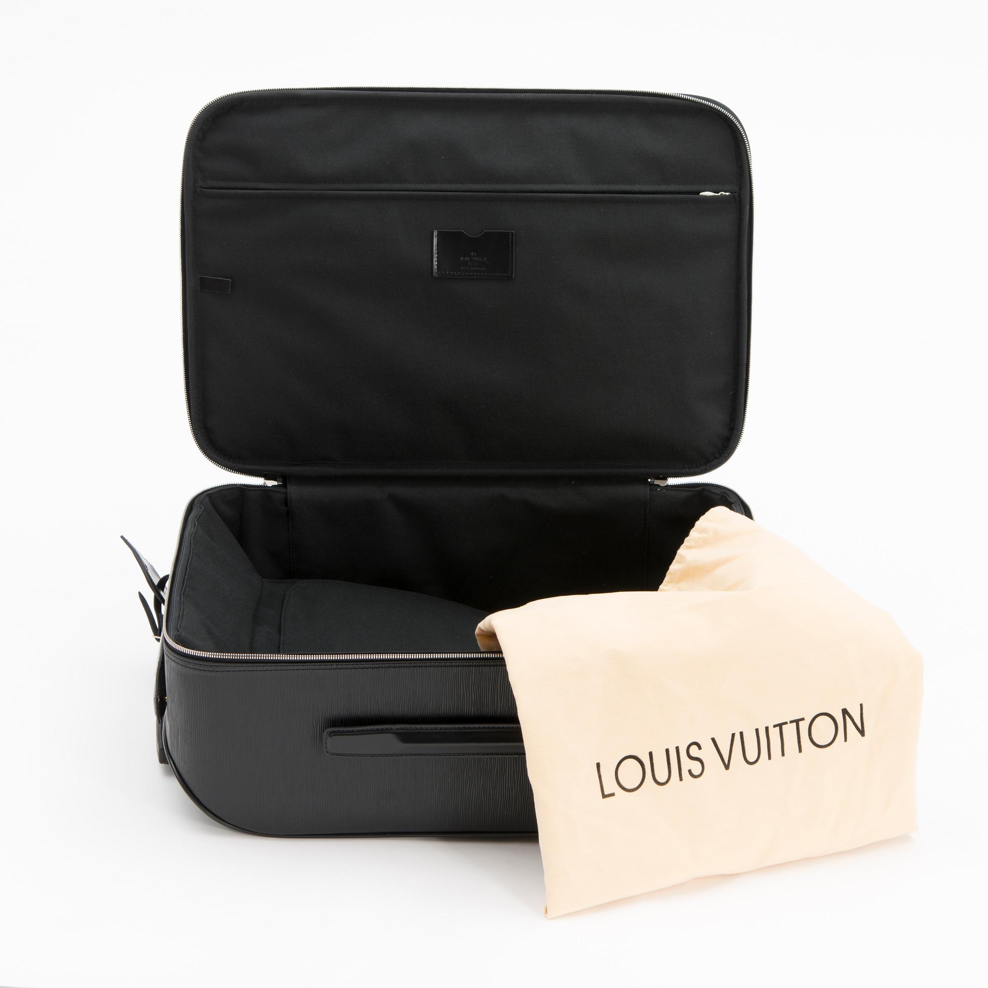 A black Epi Leather Pégase 55 Suitcase.