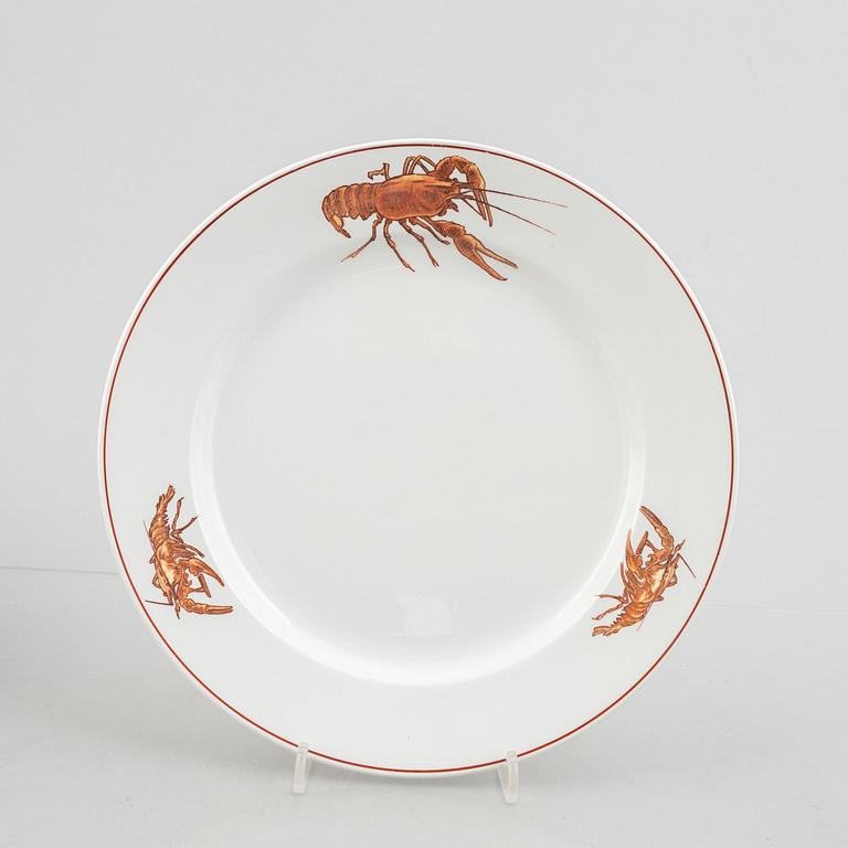 17 crayfish plates, Gustafsberg and Rörstrand, early 20th Century.