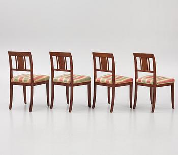 A set of four Empire chairs, southern Sweden, early 19th century.