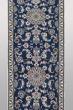 A runner carpet, Nain, part silk, ca 374 x 75 cm.