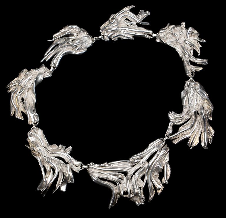 COLLIER, sterlingsilver, Inga Lagervall, Stockholm, 1978. Vikt ca.