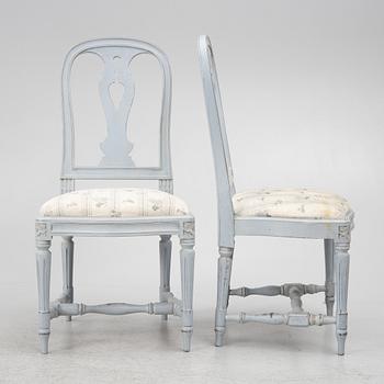 Stolar, 8, st gustaviansk stil, 1900-tal.