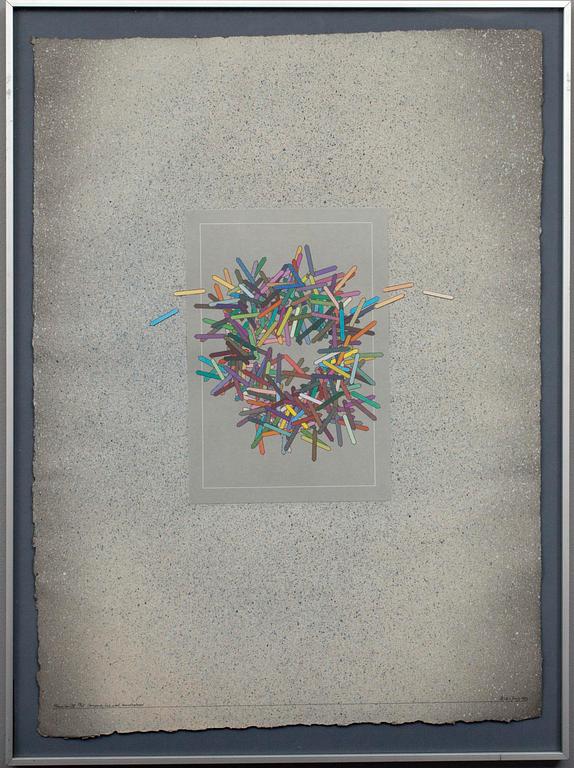 BECK & JUNG (HOLGER BÄCKSTRÖM & BO LJUNGBERG),  computer ink plot handcolored, signerad och daterad 1983.