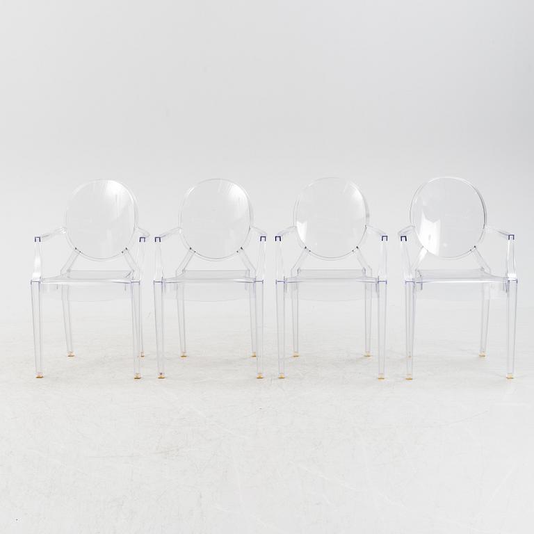 Philippe Starck, stolar, 4 st, "Louis Ghost", Kartell.