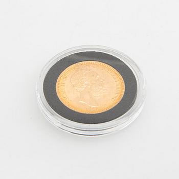 Guldmynt Sverige, Oscar II 20 kr, 1887.