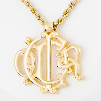 Dior necklace in gold metal.