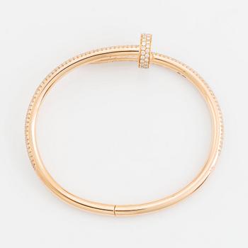 Cartier armband "Juste en Clou" 18K roséguld med runda briljantslipade diamanter.