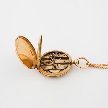 DUMONT GUINAND, CHAUX-DE-FONDS, hunting cased pocket watch, 37 mm.