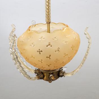TAKLAMPA, möjligen Orrefors 1900-talets mitt.