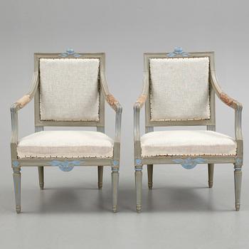 KARMSTOLAR, ett par, gustavianska, Stockholm, 1700-tal.