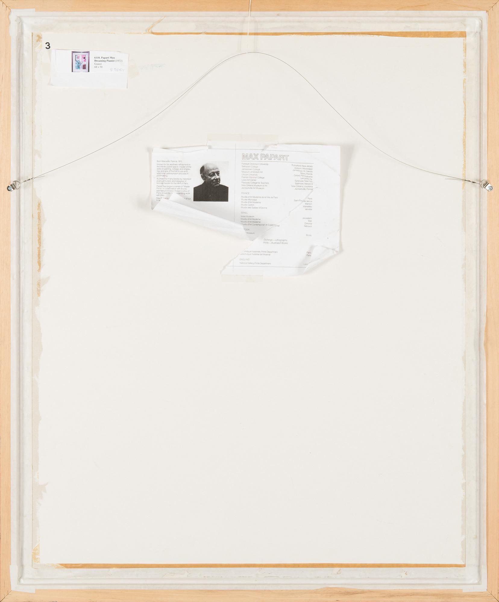 Max Papart, 'Dreaming pianist'.