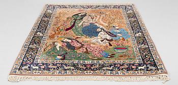 An Isfahan figural rug. Approx. 184x 121 cm.