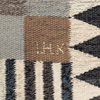 Ingrid Hellman-Knafve, a carpet, flat weave, ca 241 x 171 cm, signed IHK.