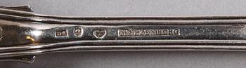 BESTICK, 11 st, silver, "Snäck", Möllenborg Stockholm. 1800-tal.